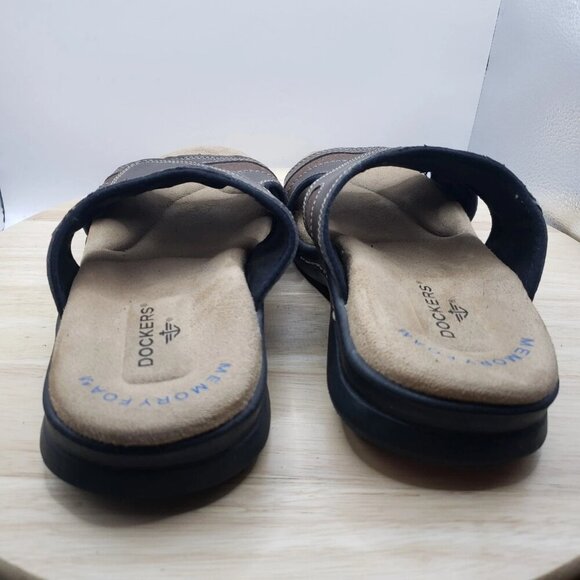 Dockers Men's Memory Foam Fusion Footbed Brown Sandals Slides Size 7 M - Picture 6 of 9